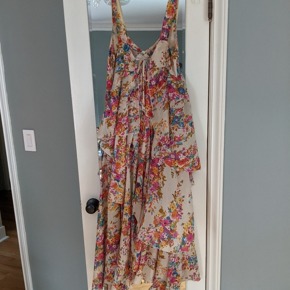 UNIF Flounce Chiffon high low dress (sz SMALL) - Picture 7 of 9